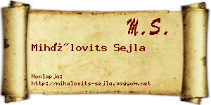 Mihálovits Sejla névjegykártya